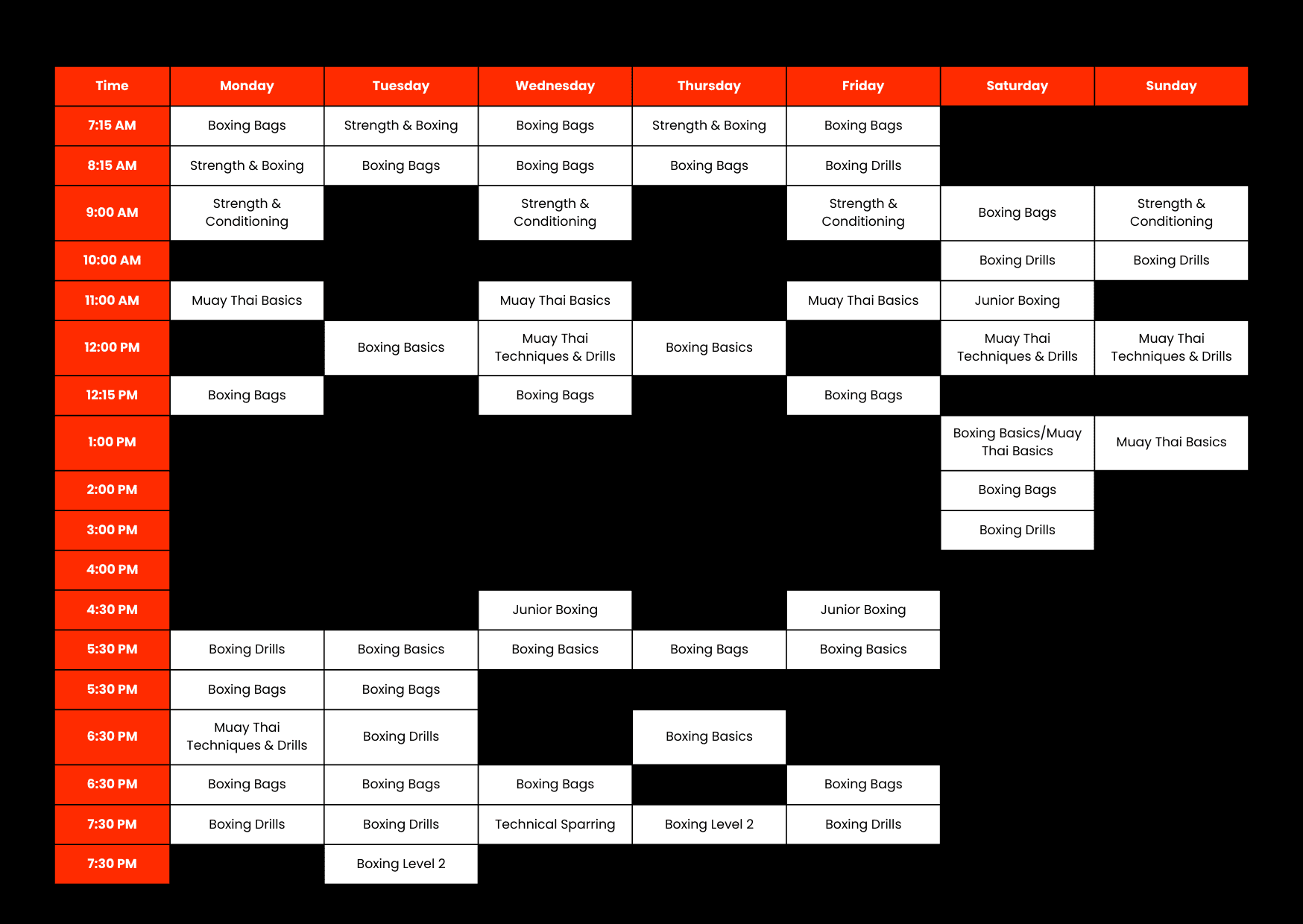 the Ring Orchard Schedule 1 December 2025